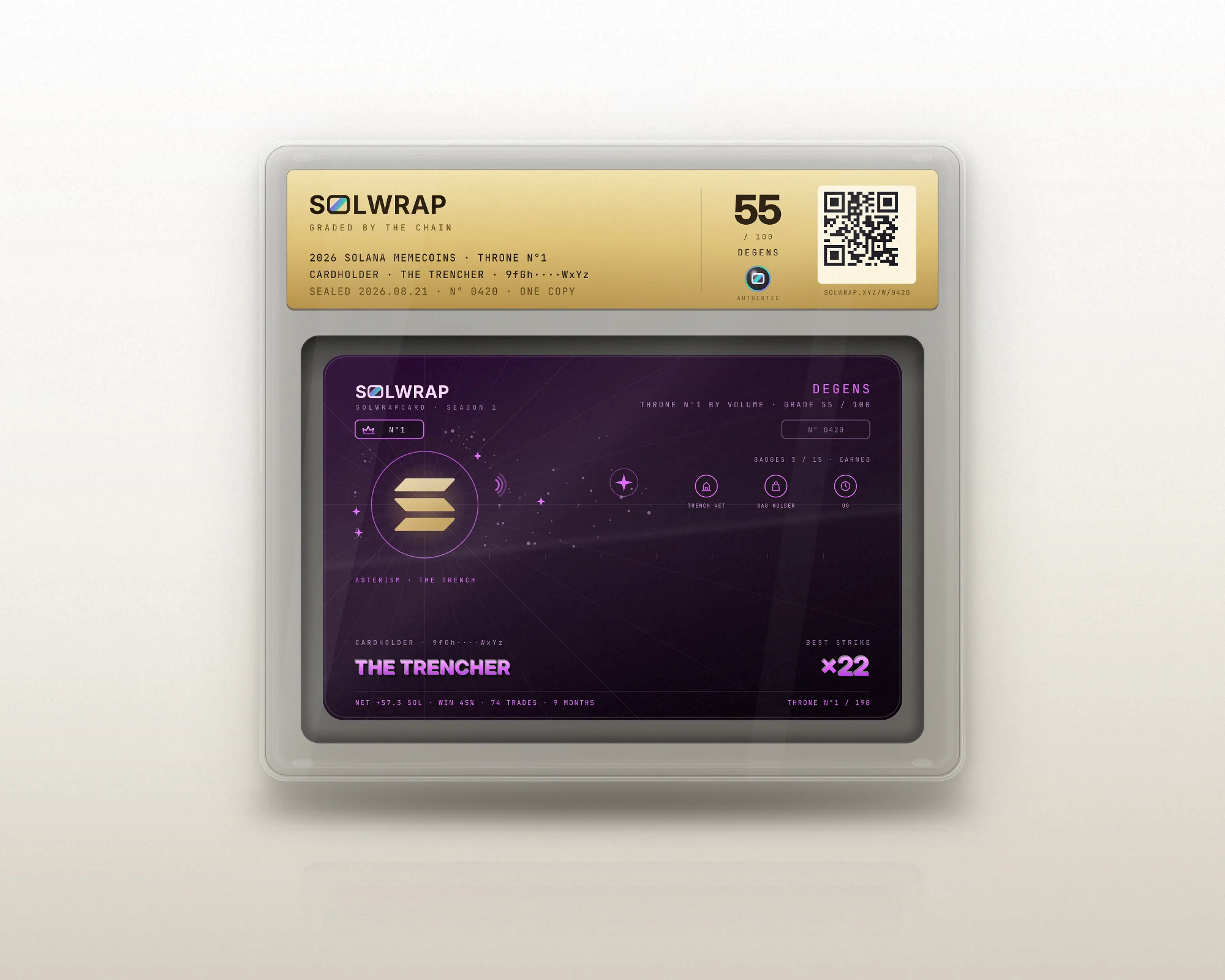Degens SolWrapCard, sealed in its case