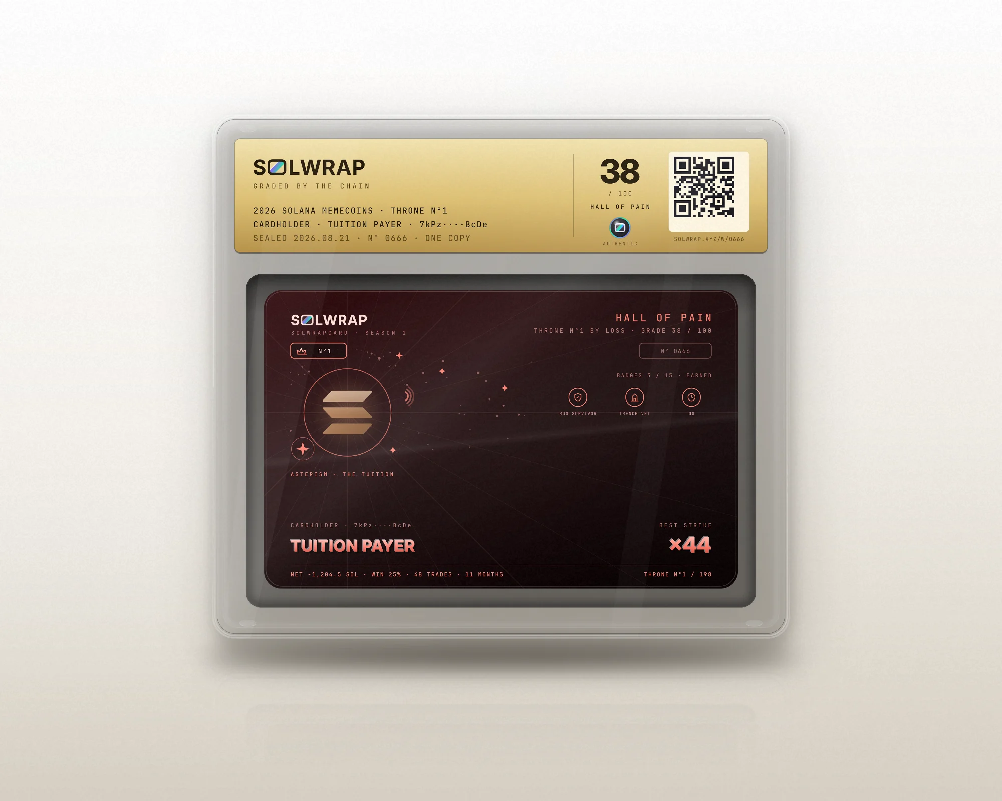 Hall of Pain SolWrapCard, sealed in its case